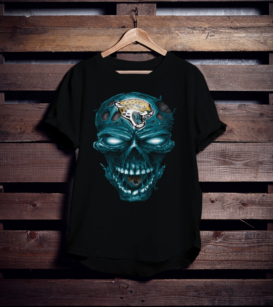 Jacksonville Jaguars Blue Skull With Team T-Shirt