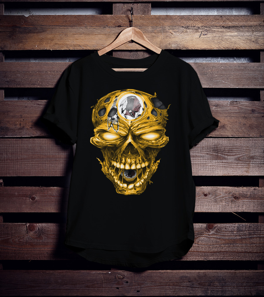 Washington Redskins Skull Emblem With Iconic Native American T-Shirt