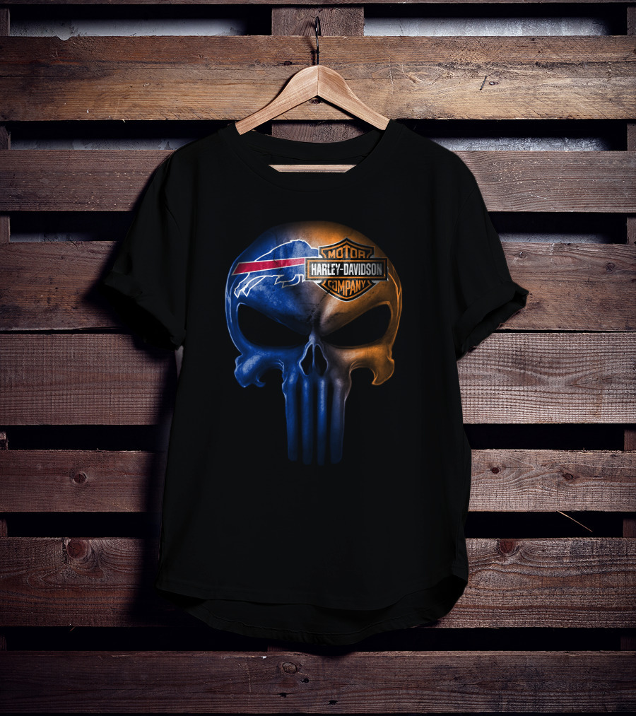 Buffalo Bills Skull Harley Davidson T-Shirt