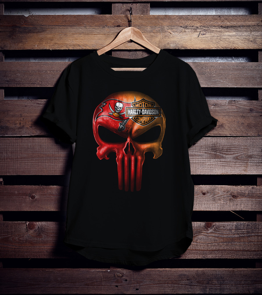 Tampa Bay Buccaneers Skull Harley Davidson T-Shirt