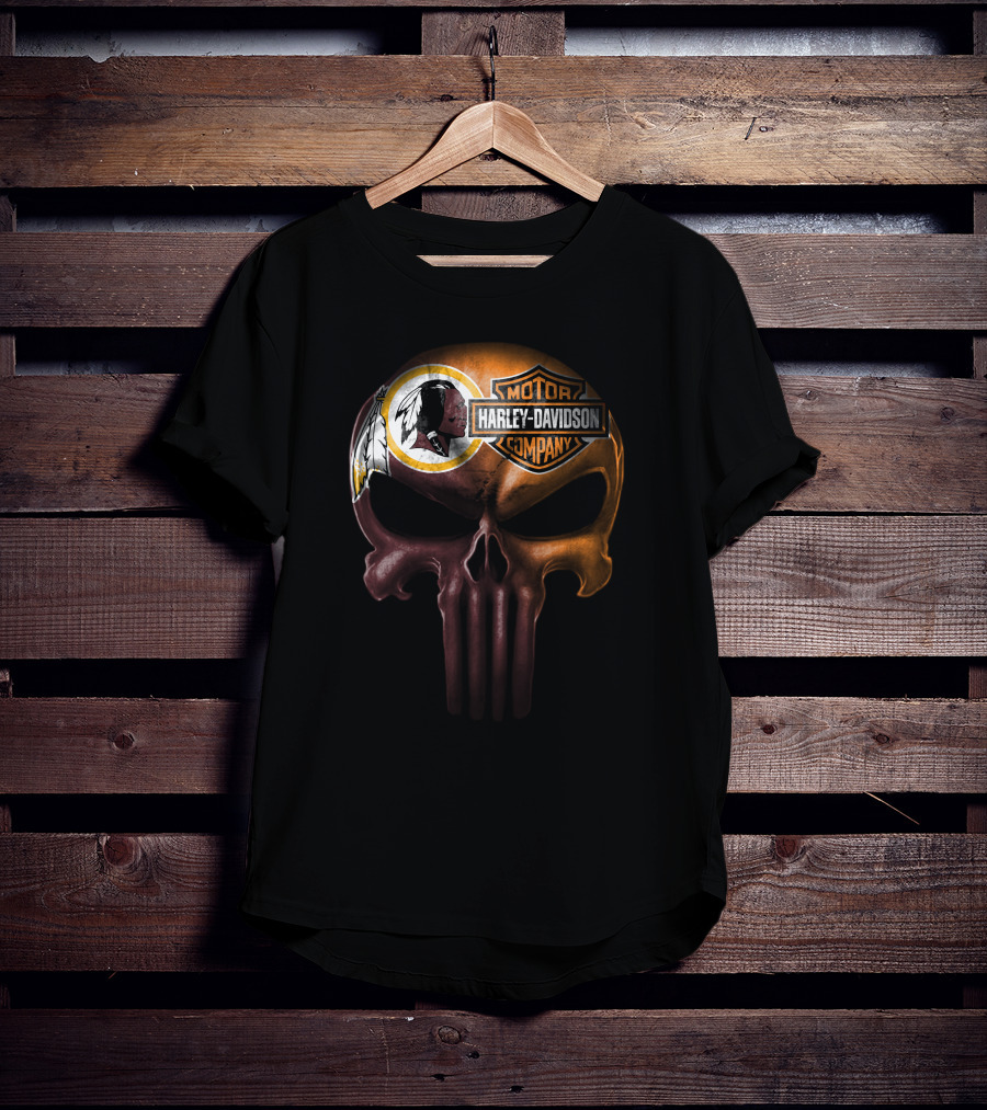 Harley Davidson Washington Redskins Skull T-Shirt