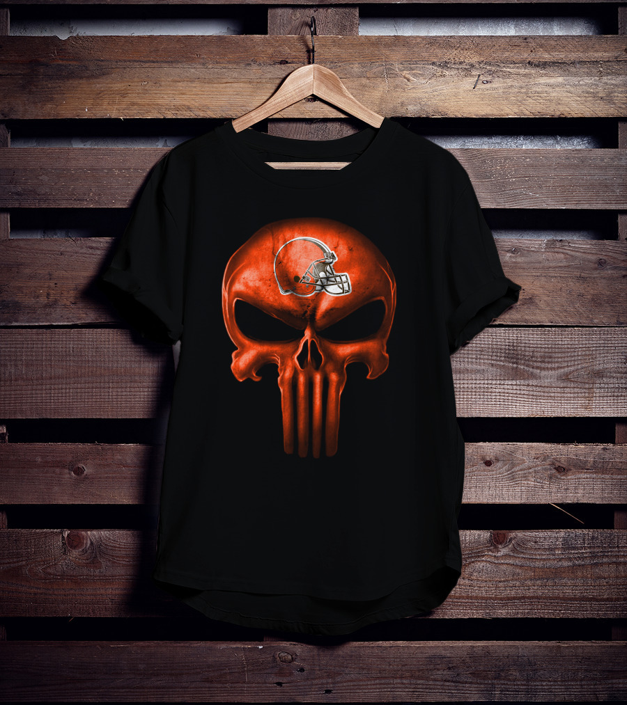 Cleveland Browns Helmet Skull T-Shirt