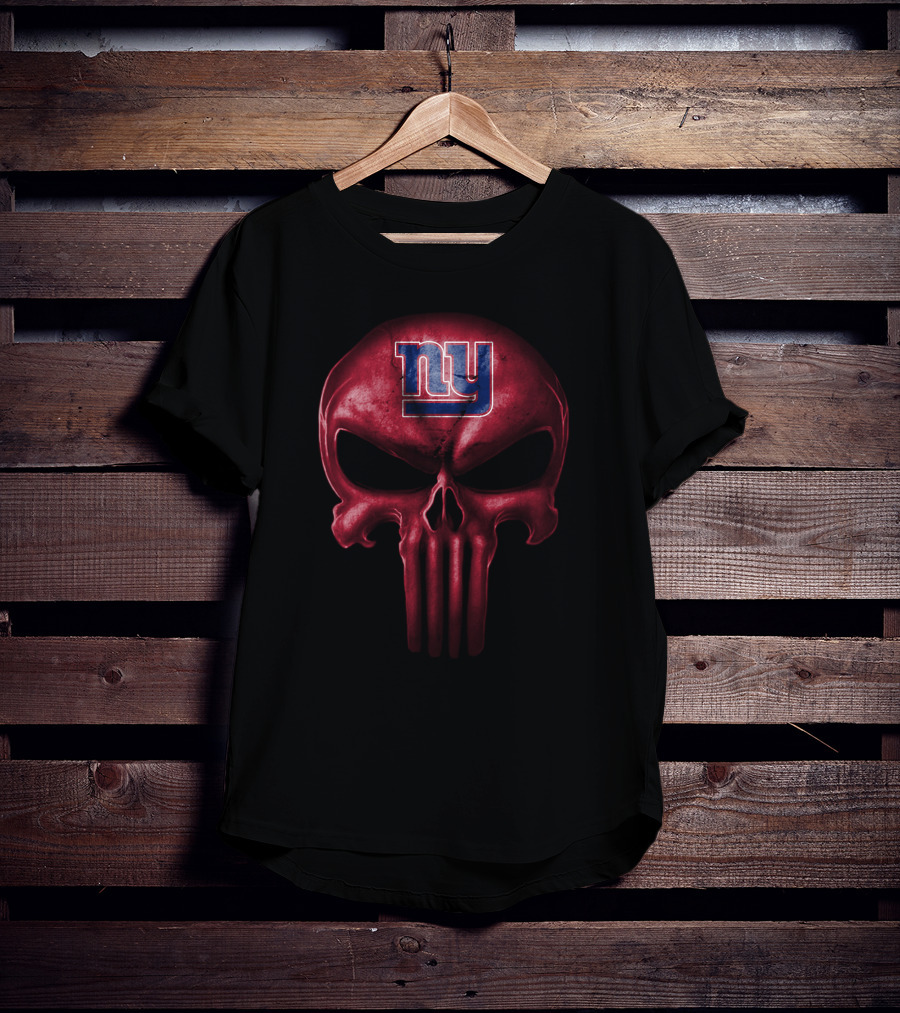 New York Giants Classic Skull Logo Fusion T-Shirt