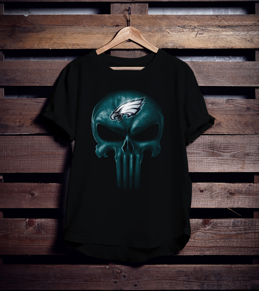 Philadelphia Eagles Skull Design With Team T-Shirt