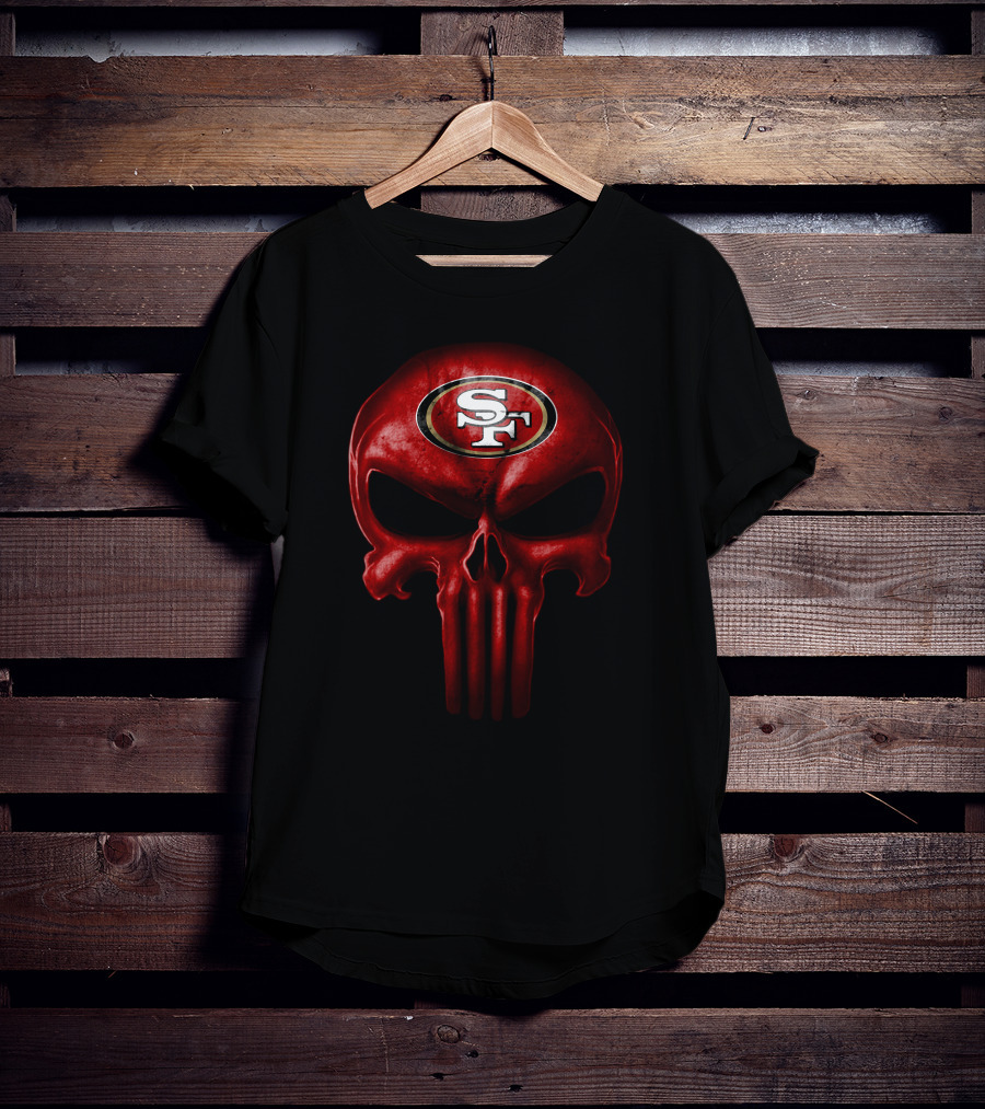 San Francisco 49ers Sf Logo Skull T-Shirt