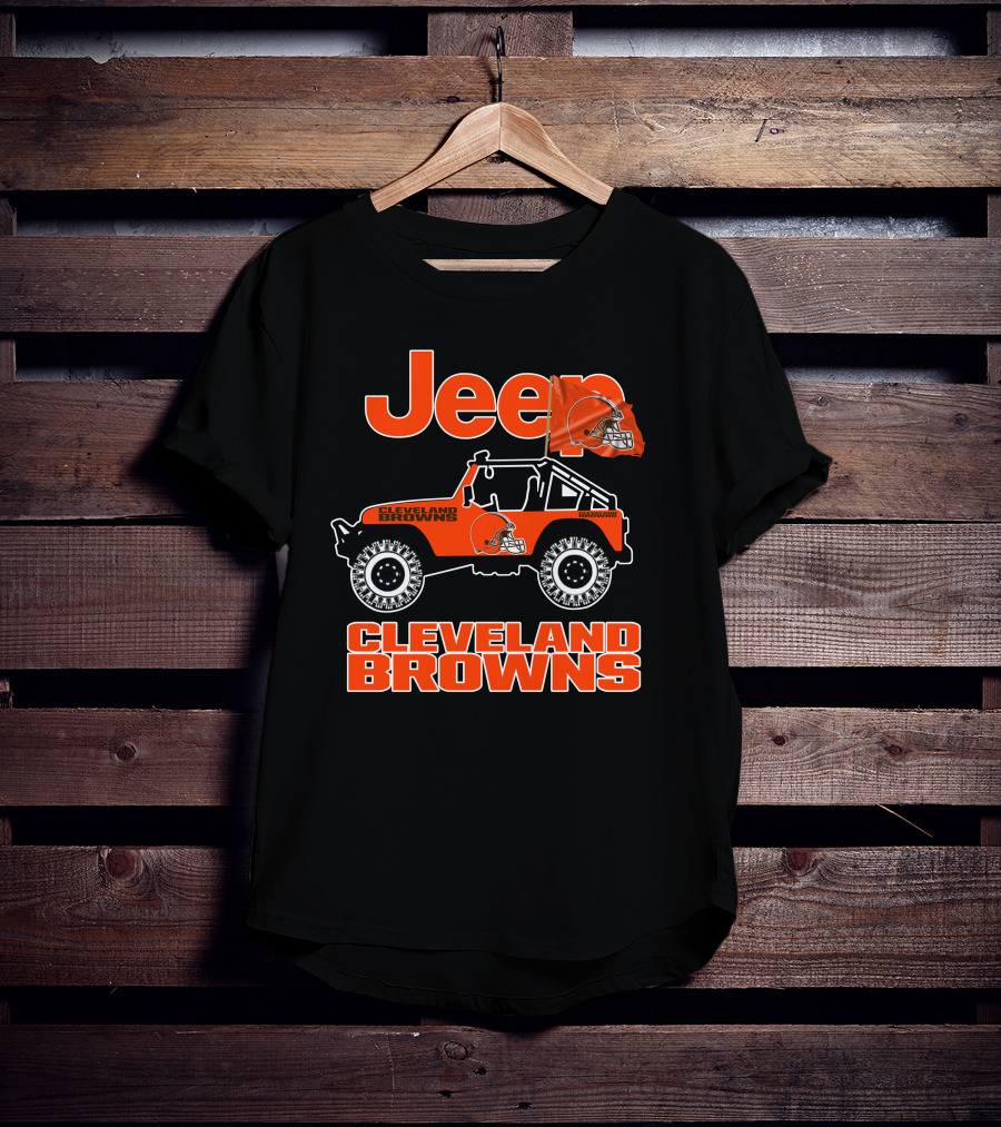 Jeep Cleveland Browns Off-Road Adventure Fan Enthusiast T-Shirt