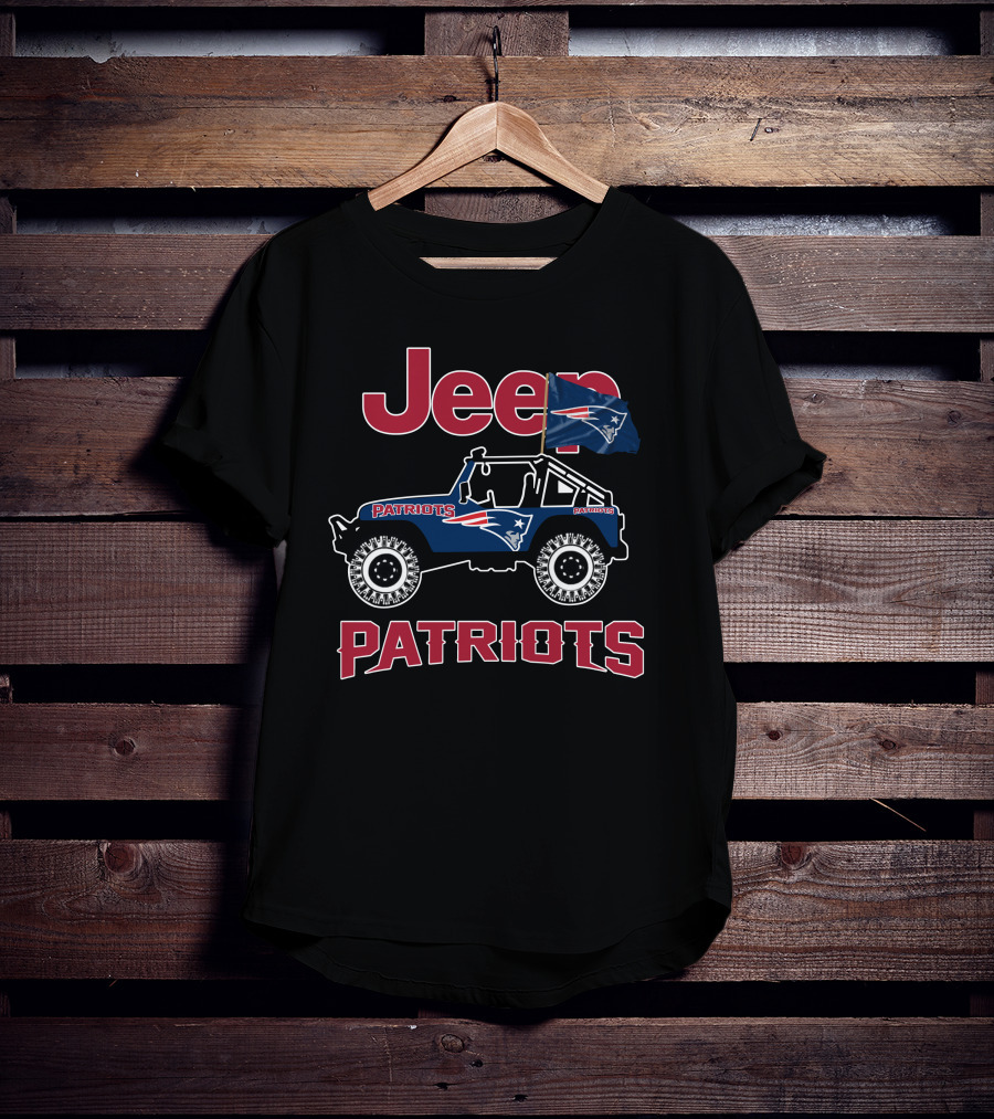 Jeep Patriots New England Patriots Flag T-Shirt