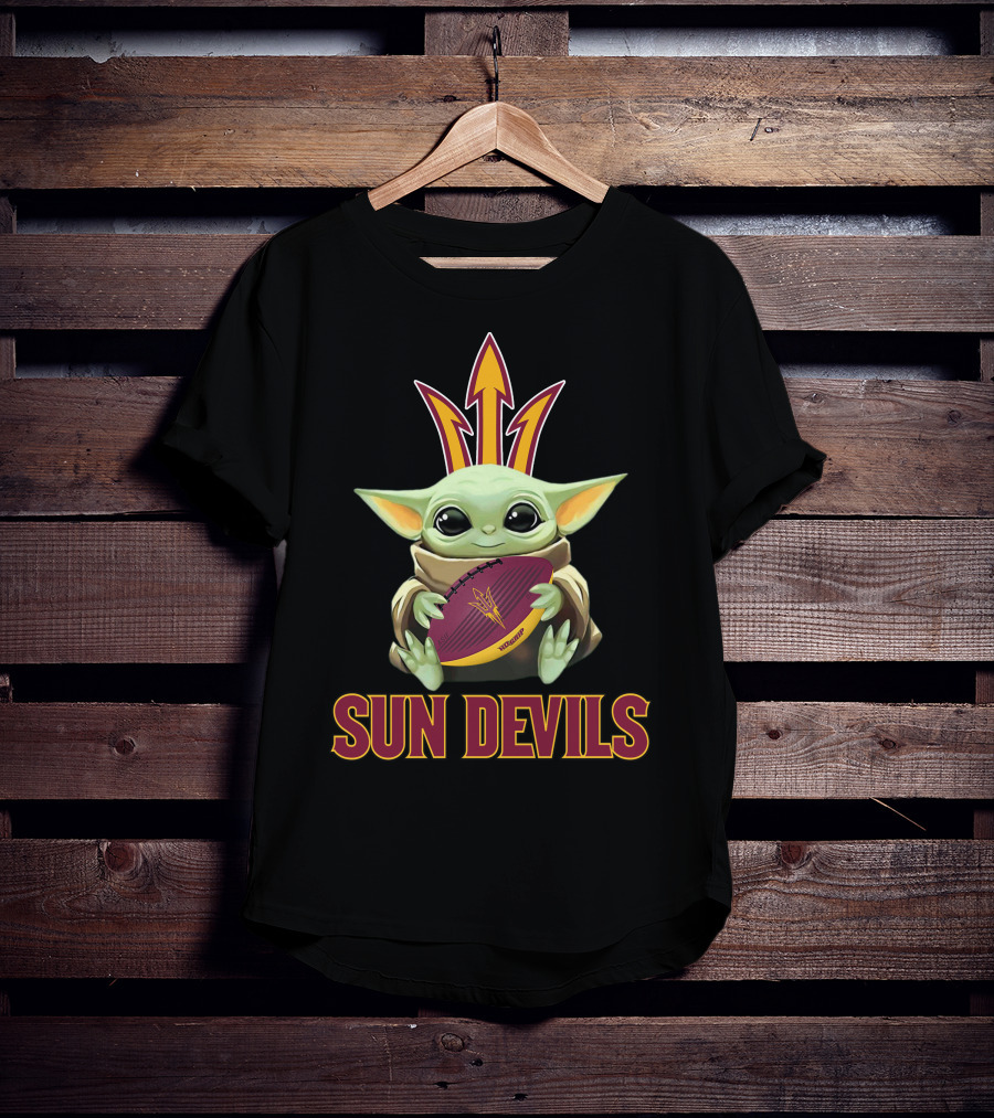 Arizona State Sun Devils Baby Yoda Football T-Shirt