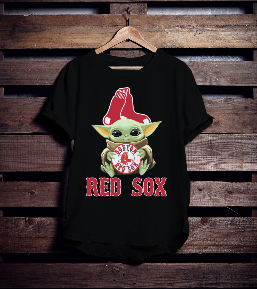Boston Red Sox Baby Yoda With Team T-Shirt