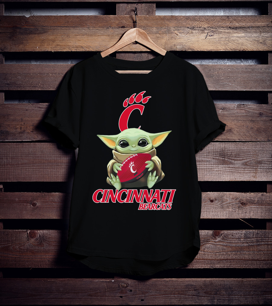 Cincinnati Bearcats Baby Yoda Football T-Shirt