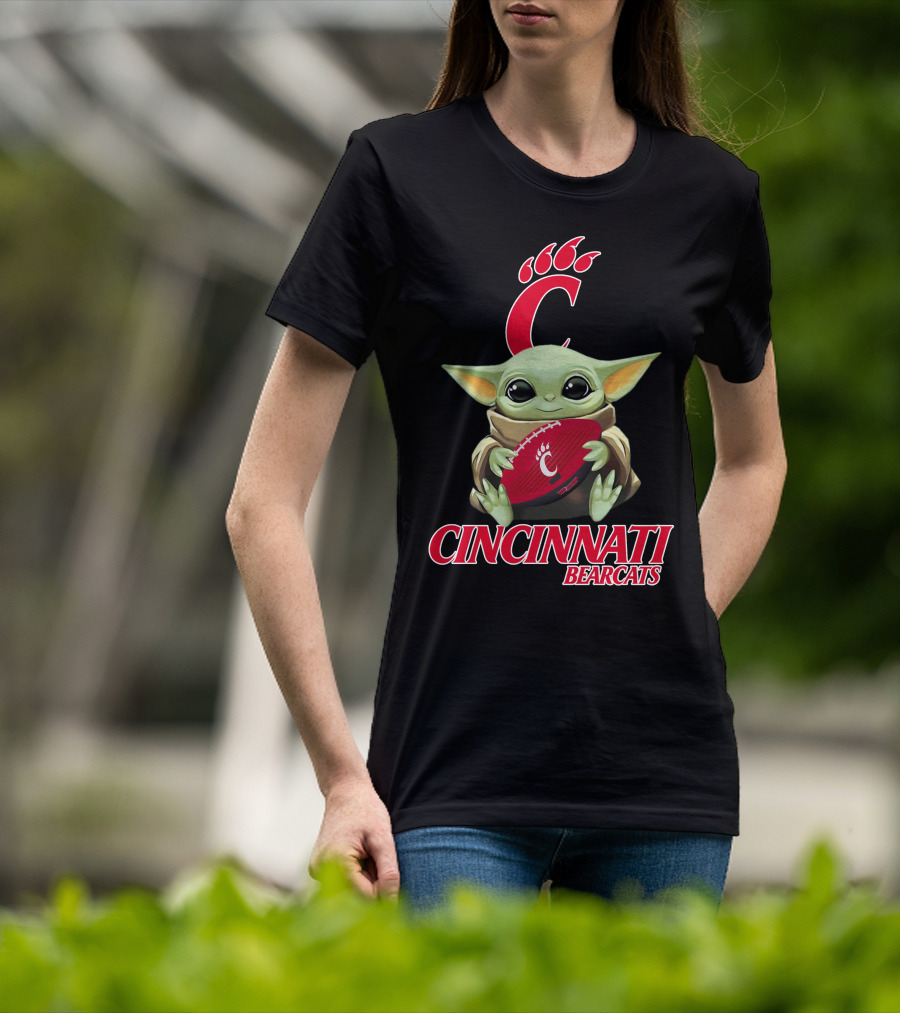 Cincinnati Bearcats Baby Yoda Football T-Shirt