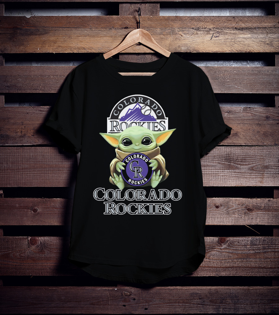 Colorado Rockies Baby Yoda Holding Cr T-Shirt