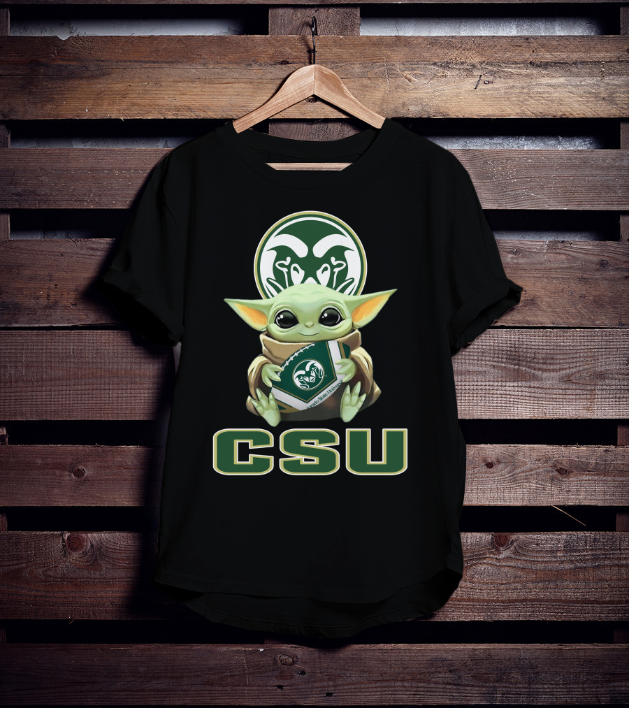 Colorado State Rams Csu Baby Yoda Football T-Shirt