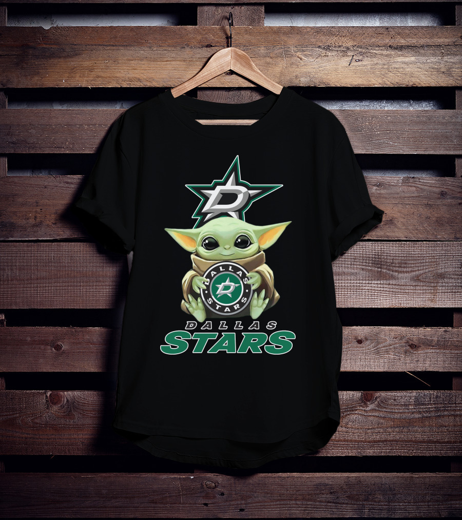 Dallas Stars Baby Yoda Holding T-Shirt