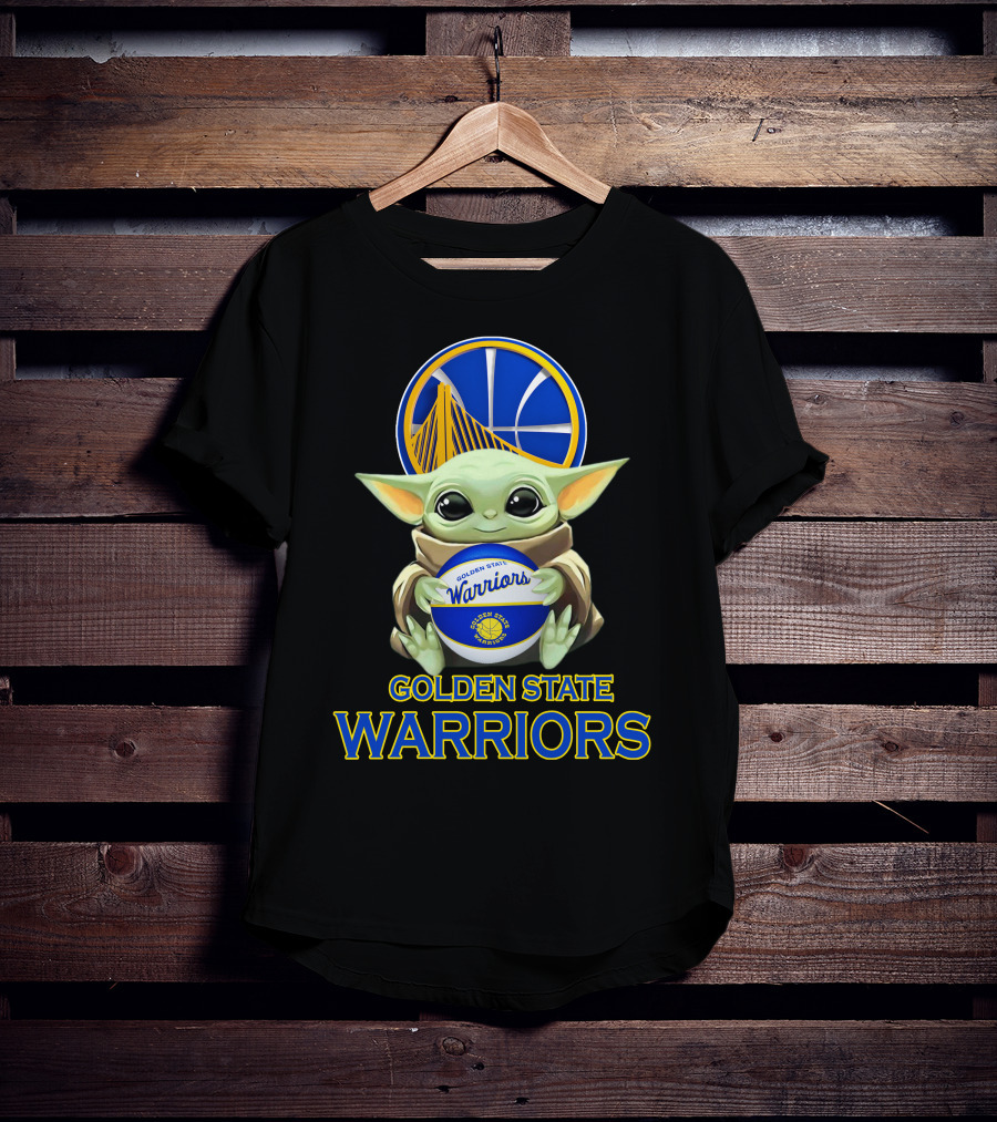 Golden State Warriors Baby Yoda Holding Basketball T-Shirt