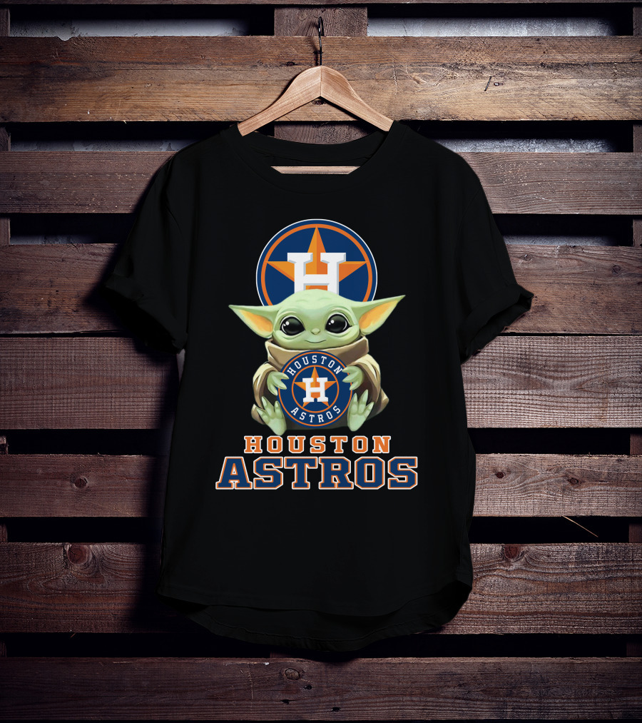 Houston Astros Baby Yoda With Team T-Shirt