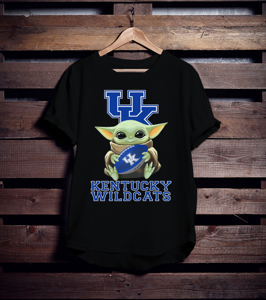 Kentucky Wildcats Baby Yoda Football Fan T-Shirt