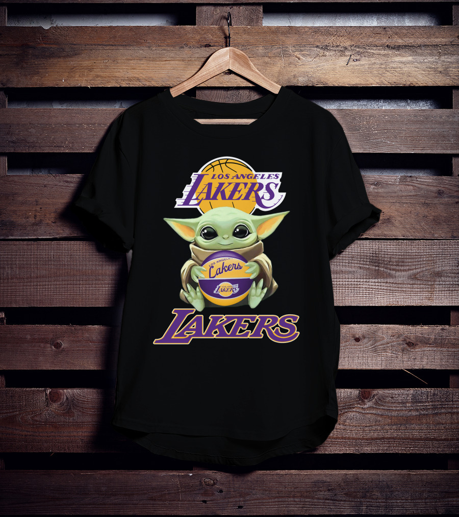 Los Angeles Lakers Baby Yoda Basketball Fan T-Shirt