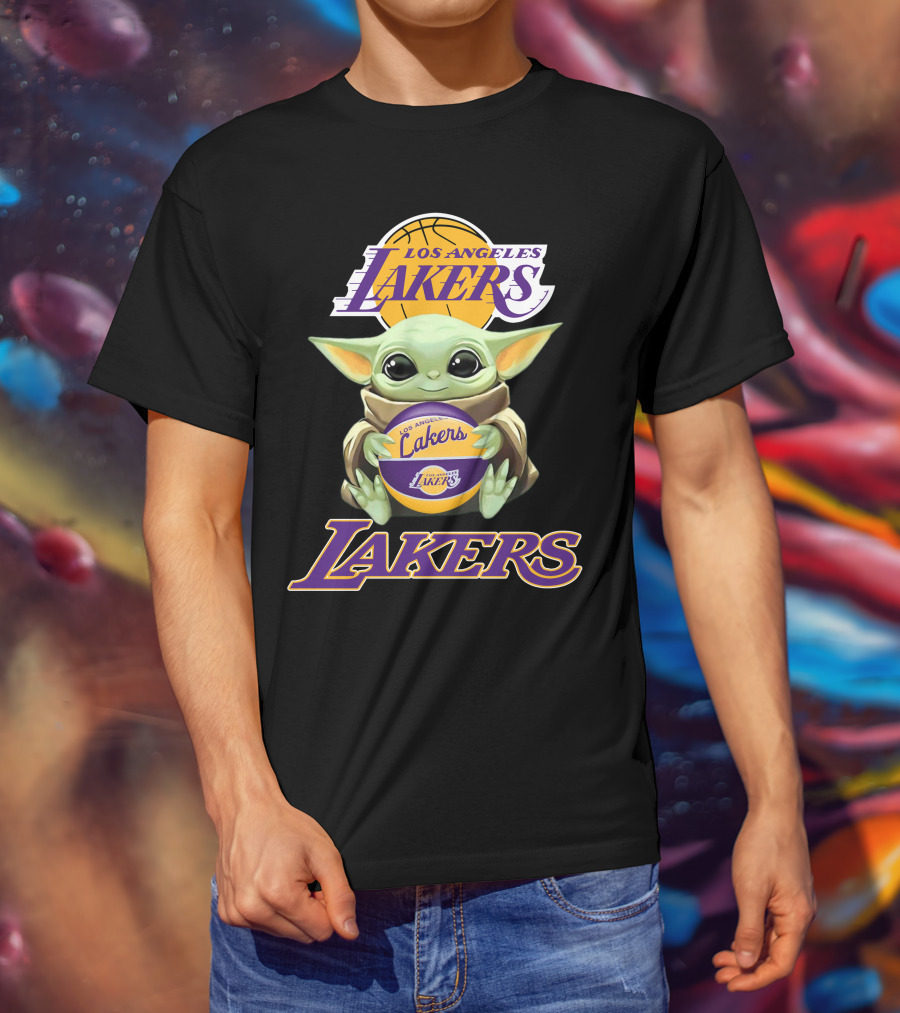 Los Angeles Lakers Baby Yoda Basketball Fan T-Shirt