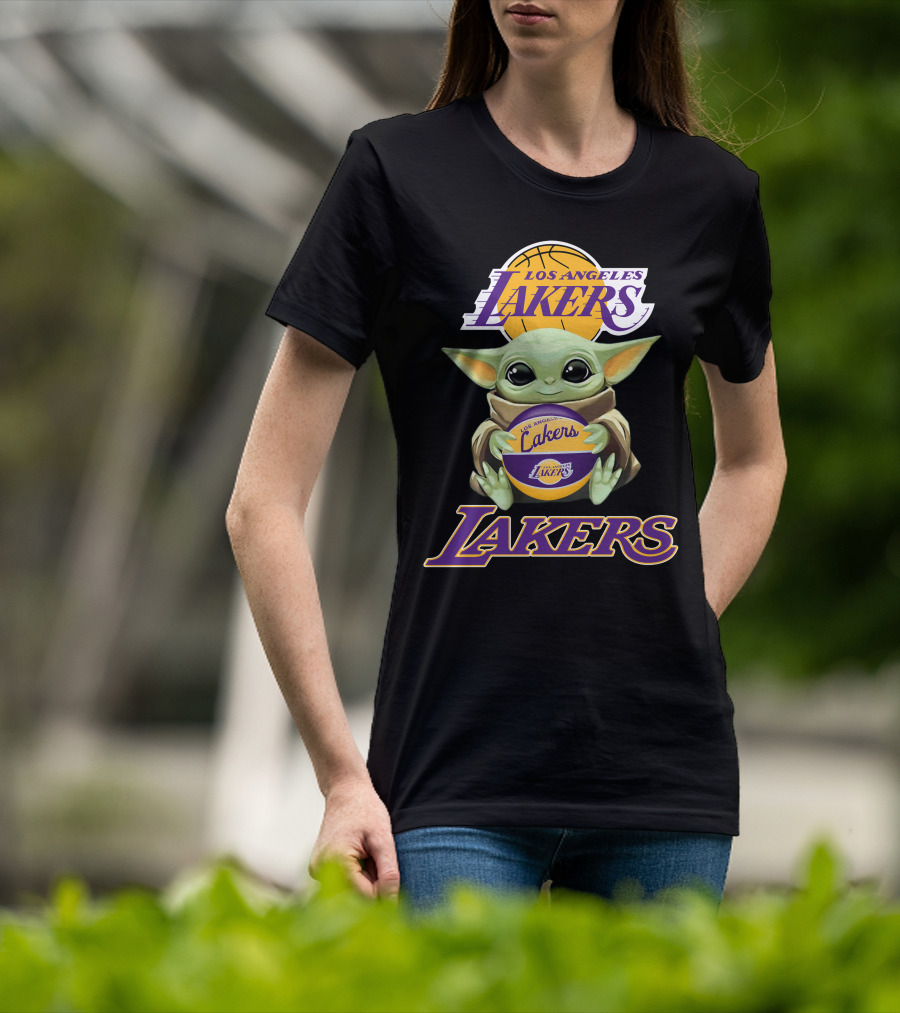 Los Angeles Lakers Baby Yoda Basketball Fan T-Shirt