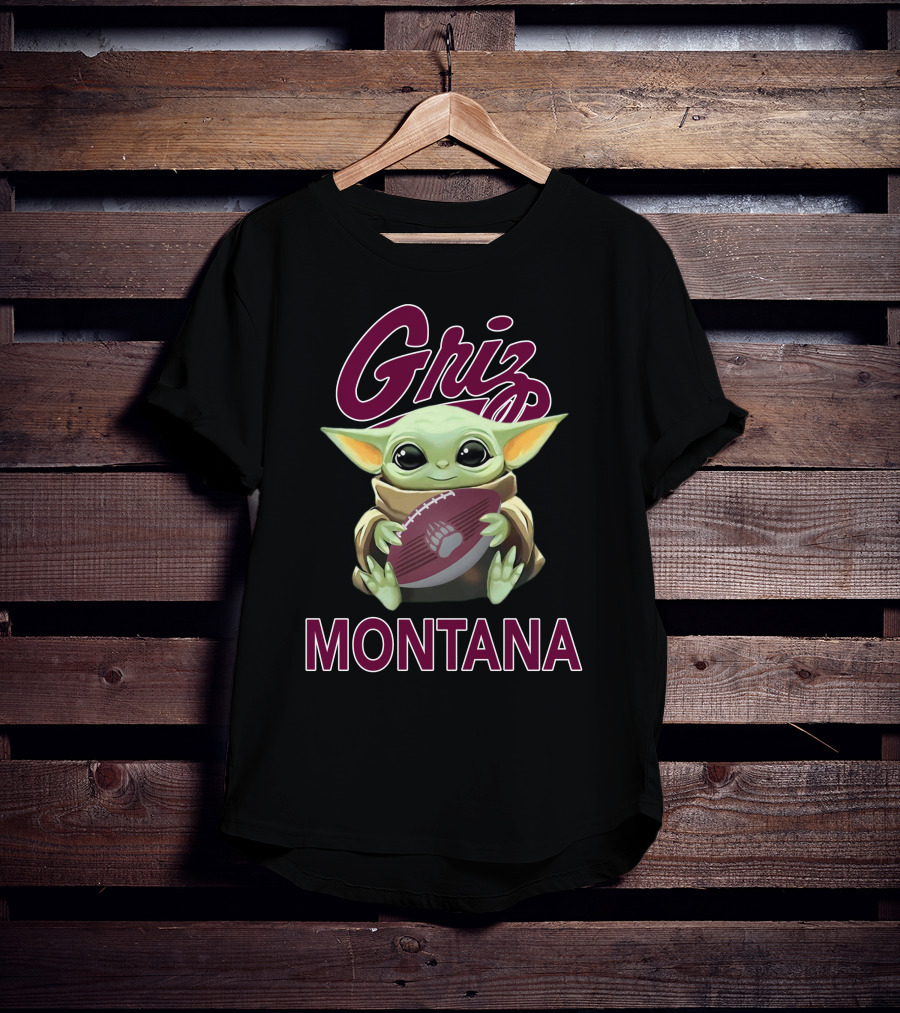 Griz Montana Baby Yoda Football T-Shirt