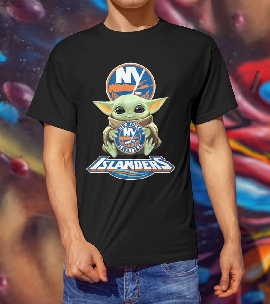 New York Islanders Baby Yoda With Team T-Shirt