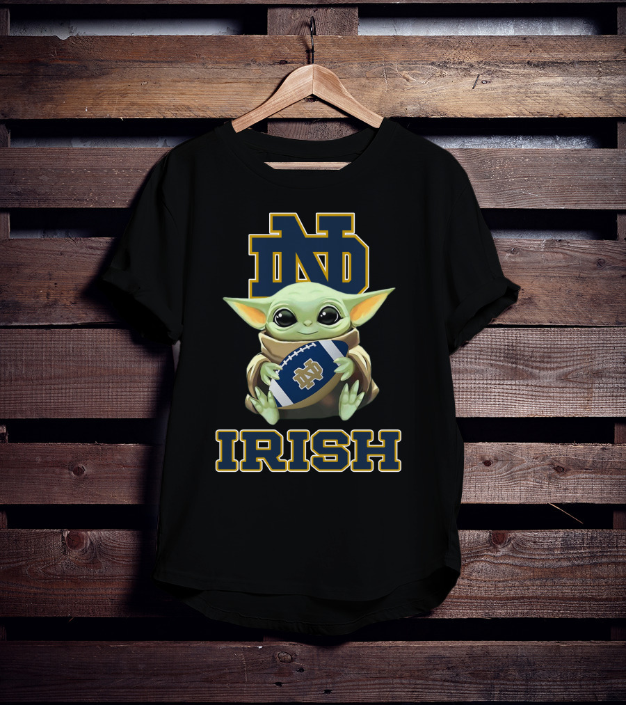 Notre Dame Fighting Irish Nd Baby Yoda Football Irish T-Shirt