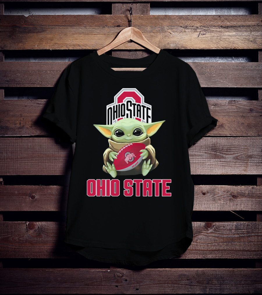 Ohio State Buckeyes Baby Yoda Football Fan T-Shirt