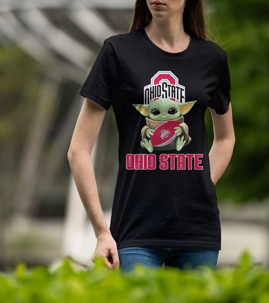 Ohio State Buckeyes Baby Yoda Football Fan T-Shirt
