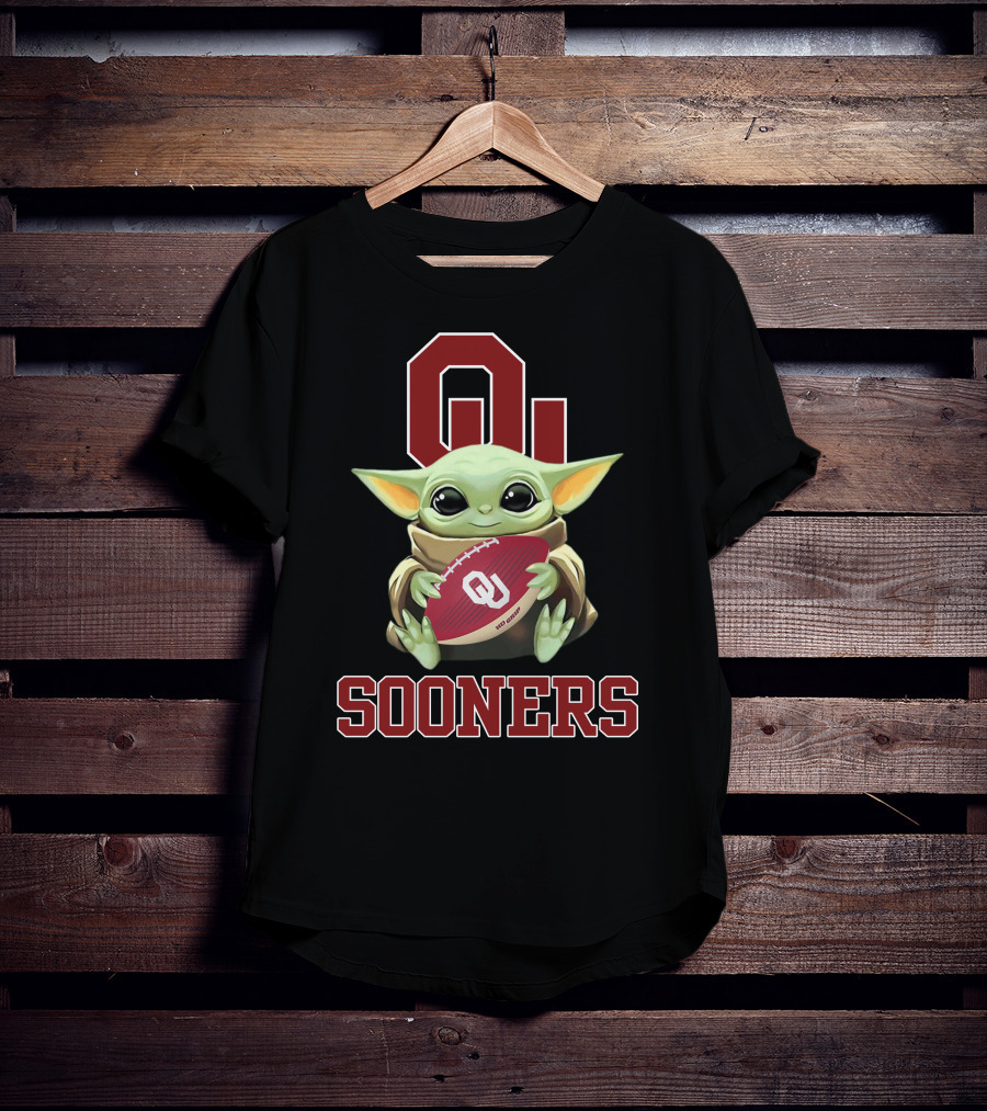 Ou Sooners Baby Yoda Football T-Shirt