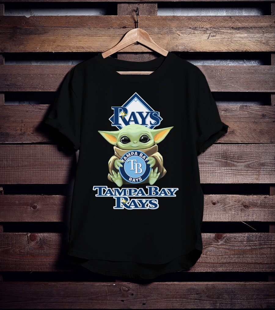 Tampa Bay Rays Baby Yoda Star Wars Mlb Collaboration T-Shirt