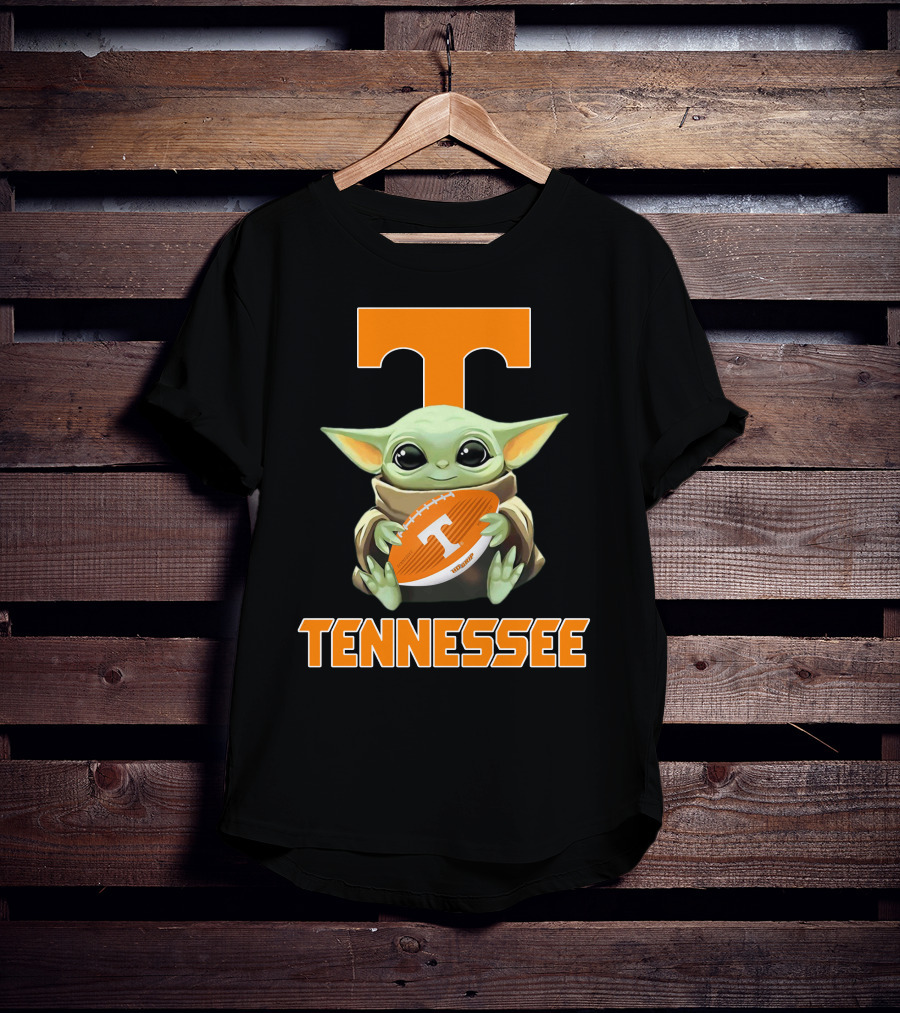 Tennessee Volunteers T Baby Yoda Football T-Shirt