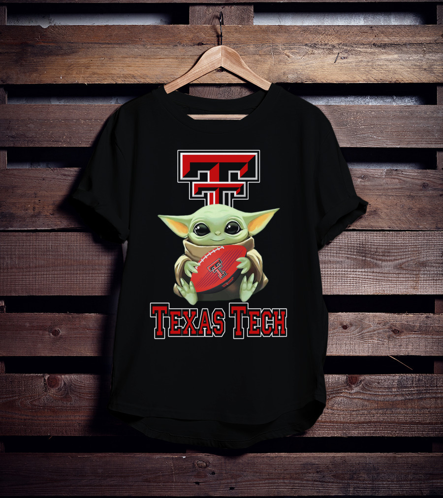Texas Tech Red Raiders Baby Yoda Football T-Shirt