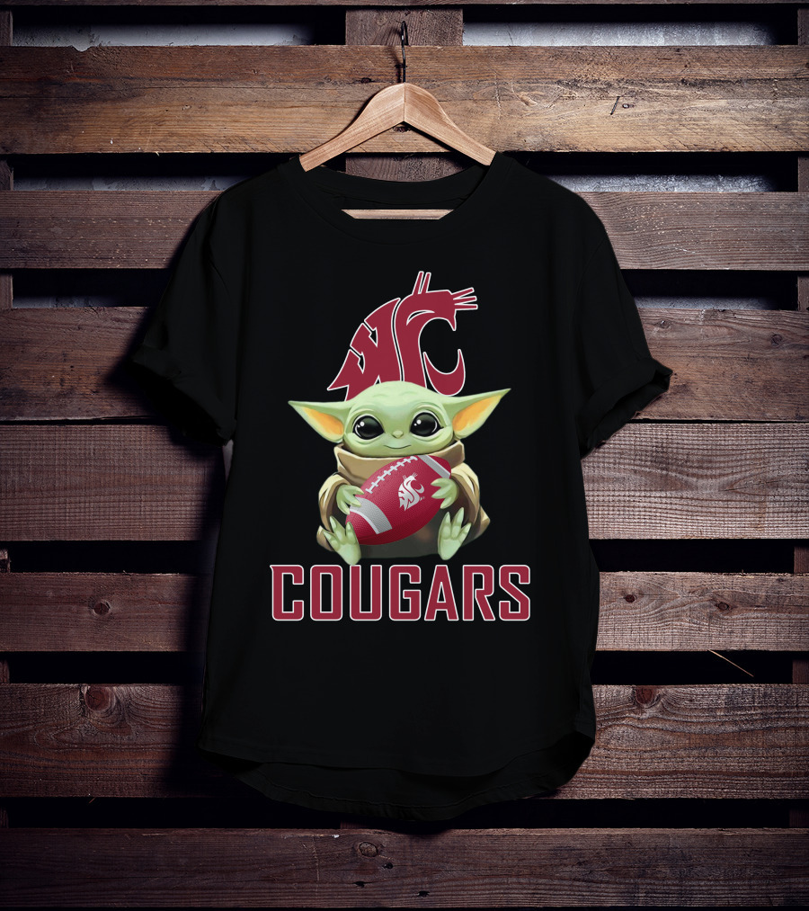 Washington State Cougars Baby Yoda Football T-Shirt