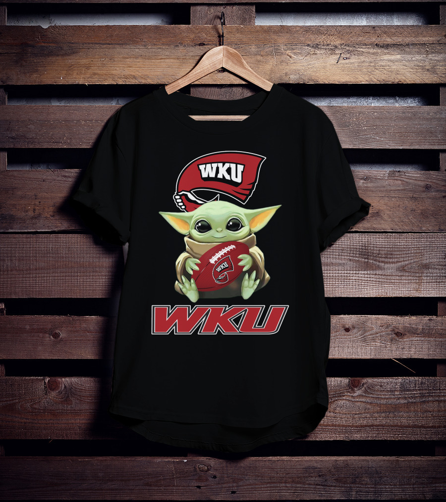 Wku Hilltoppers Baby Yoda Football T-Shirt