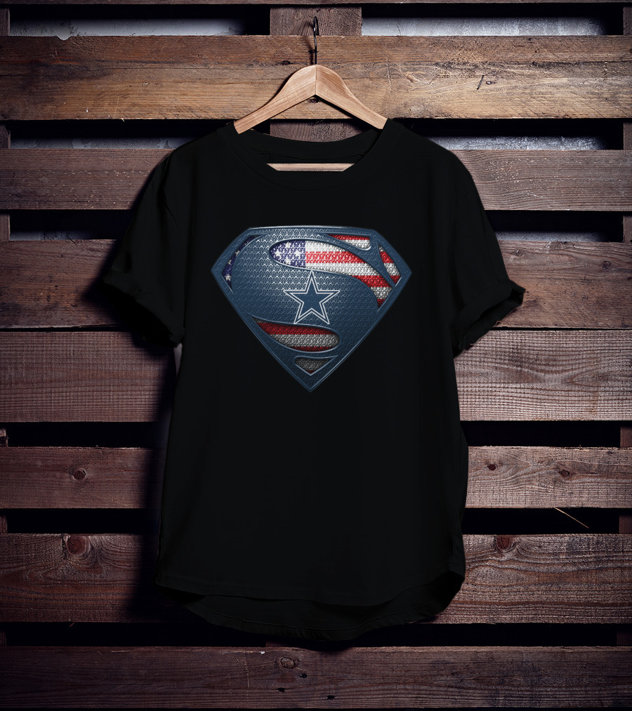 Dallas Cowboys Superman American Flag Star T-Shirt