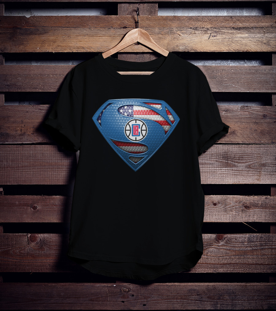 La Clippers Superman Shield American Flag T-Shirt