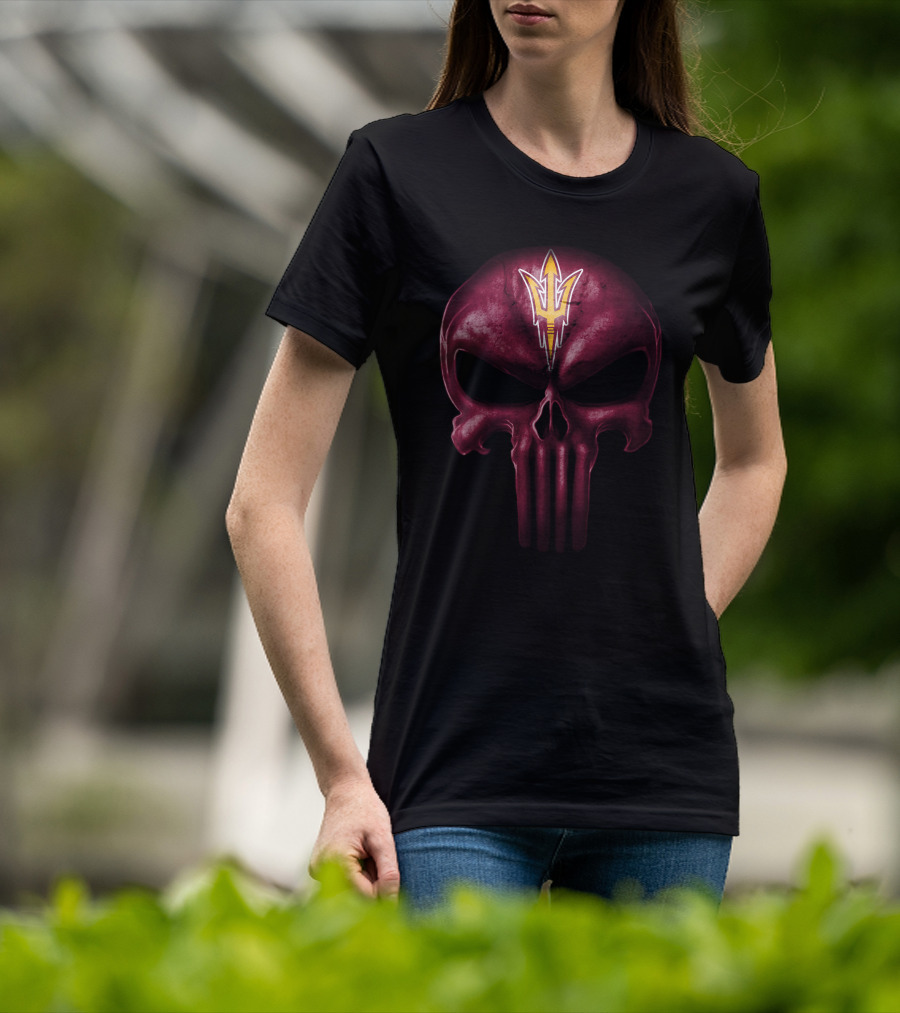 Arizona State Sun Devils Punisher Skull T-Shirt