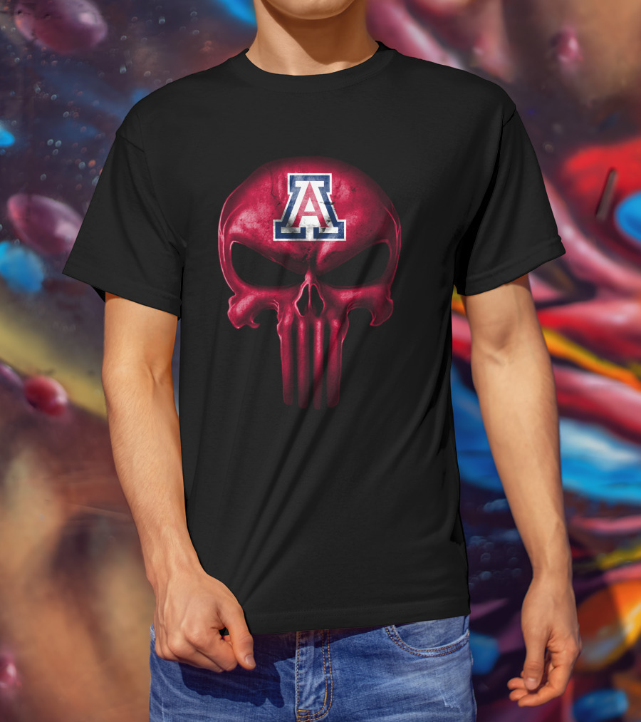 Arizona Wildcats Punisher Skull T-Shirt