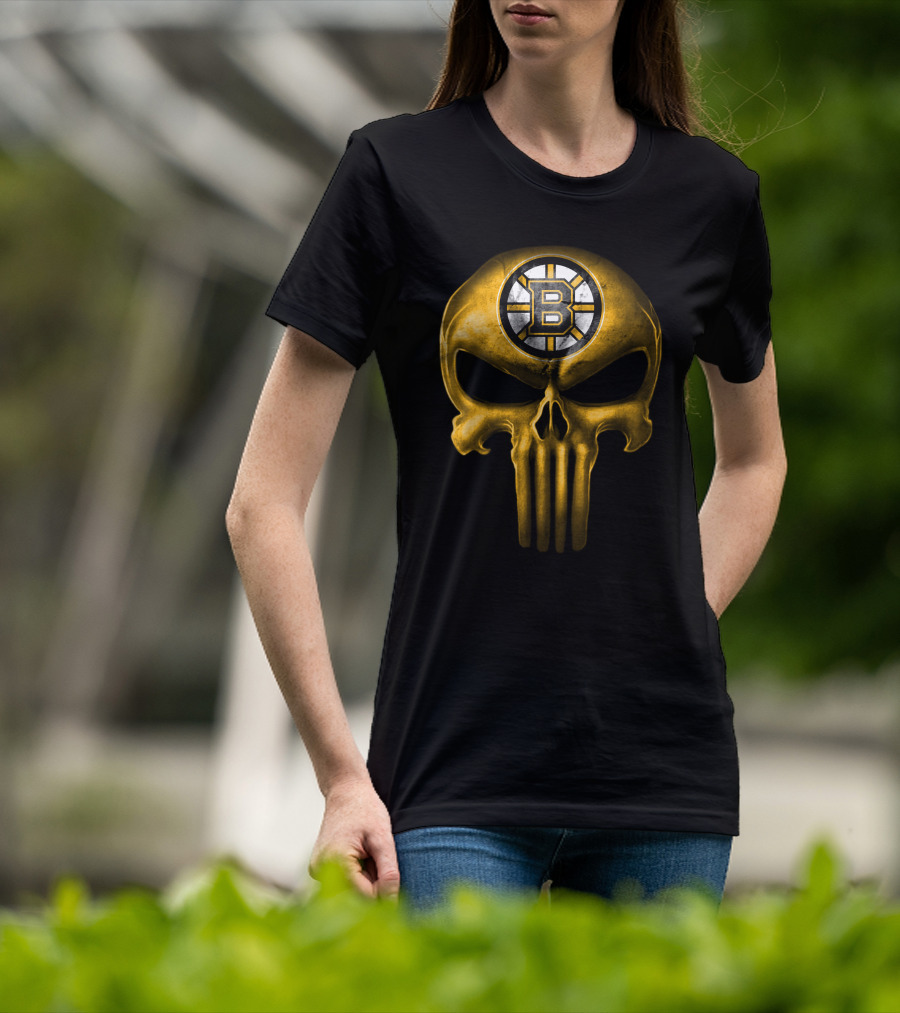 Boston Bruins Punisher Skull T-Shirt