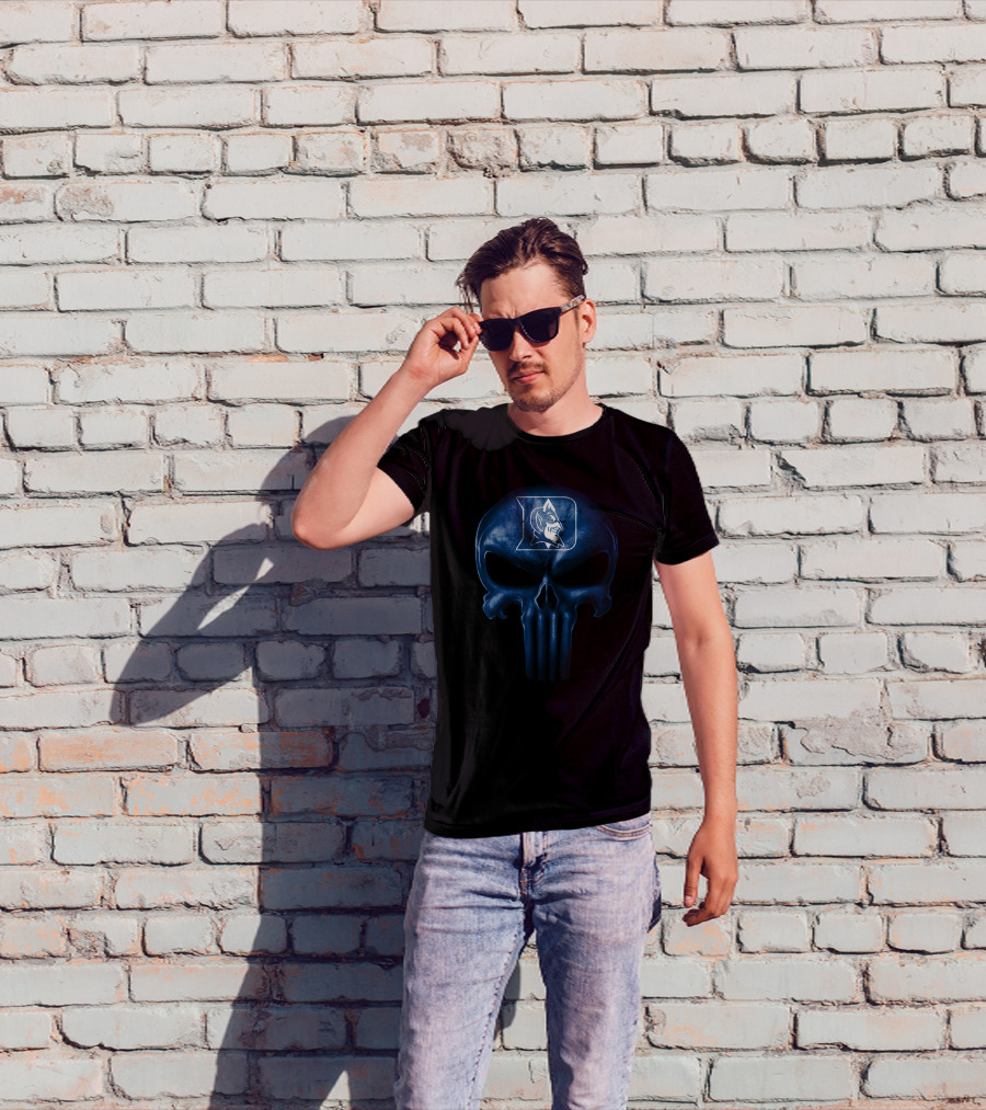 Duke Blue Devils Skull Punisher Style T-Shirt