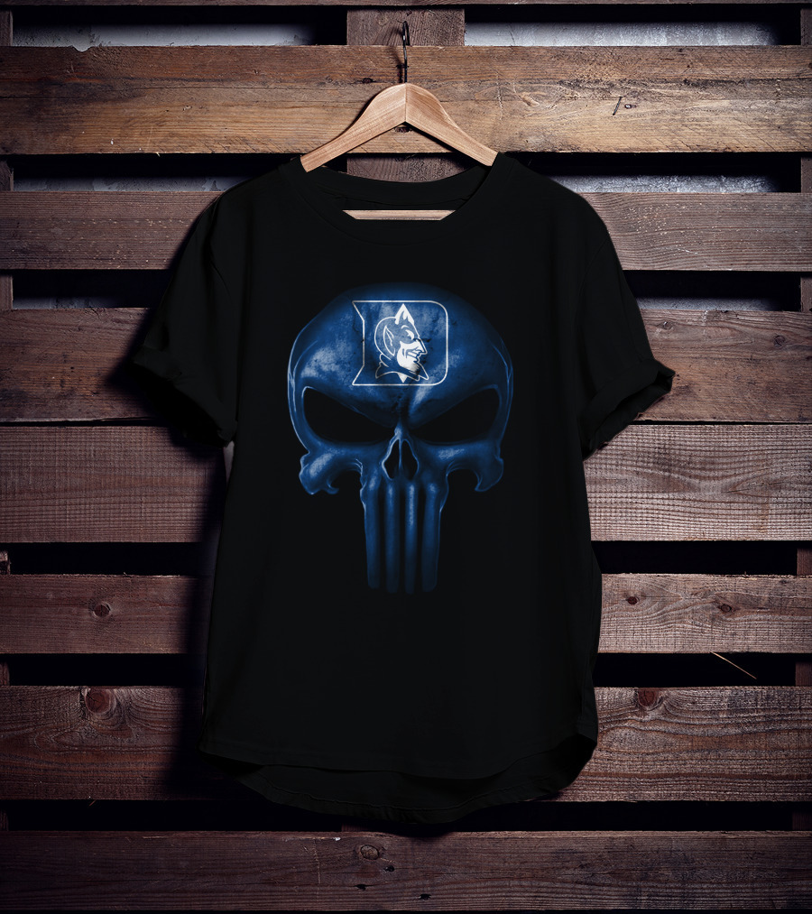 Duke Blue Devils Skull Punisher Style T-Shirt