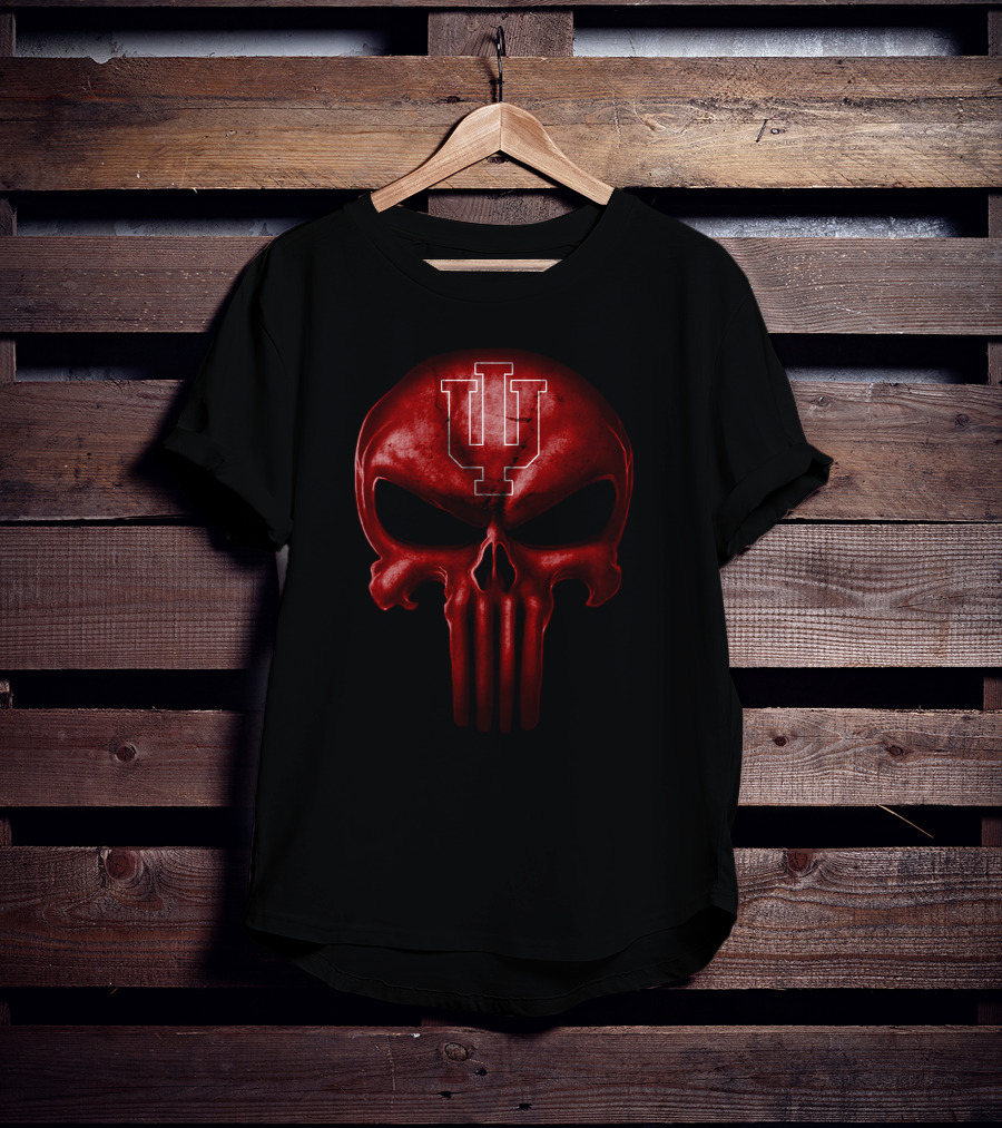Indiana Hoosiers Crimson Skull T-Shirt