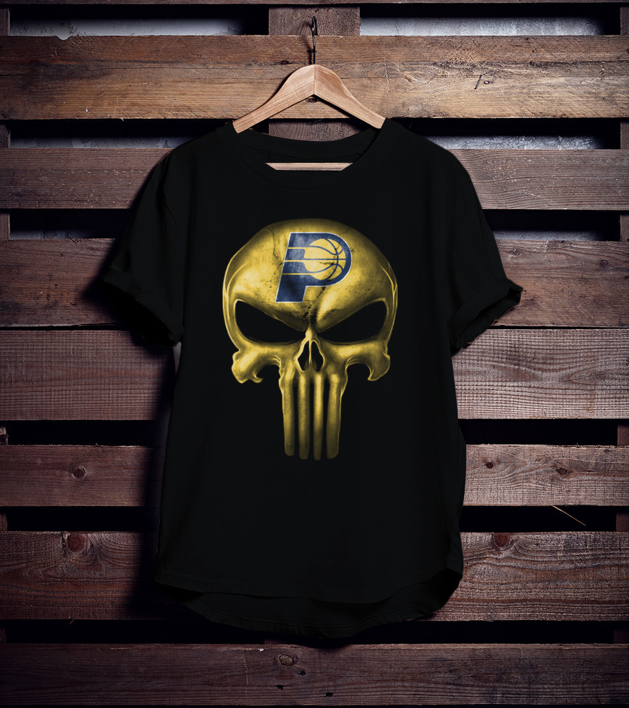 Indiana Pacers Skull Logo Basketball Fusion T-Shirt