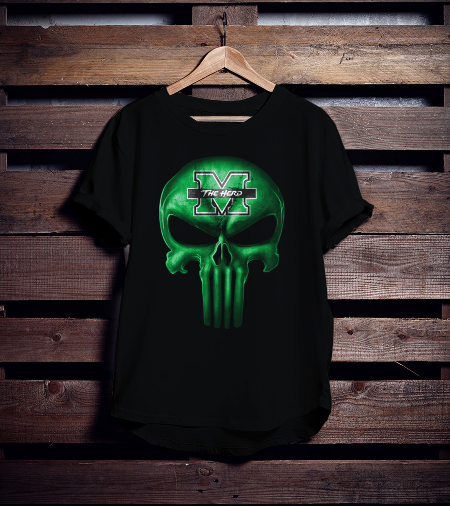 Marshall Thundering Herd Skull M The Herd T-Shirt