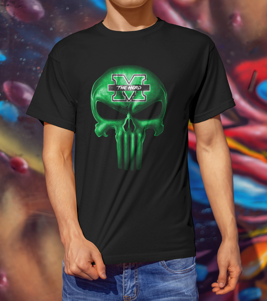 Marshall Thundering Herd Skull M The Herd T-Shirt