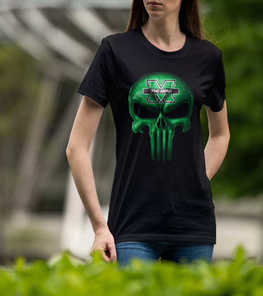 Marshall Thundering Herd Skull M The Herd T-Shirt