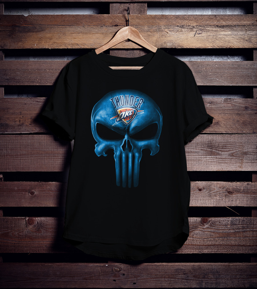 Oklahoma City Thunder Okc Skull Logo Thunder T-Shirt