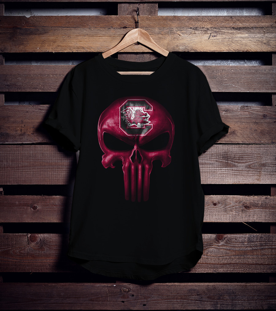 South Carolina Gamecocks Skull Logo Design With Team T-Shirt