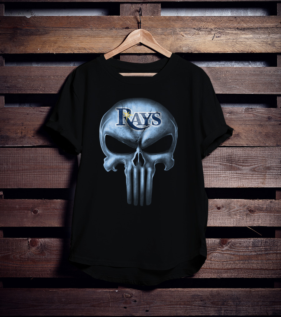 Tampa Bay Rays Skull Logo Fusion T-Shirt
